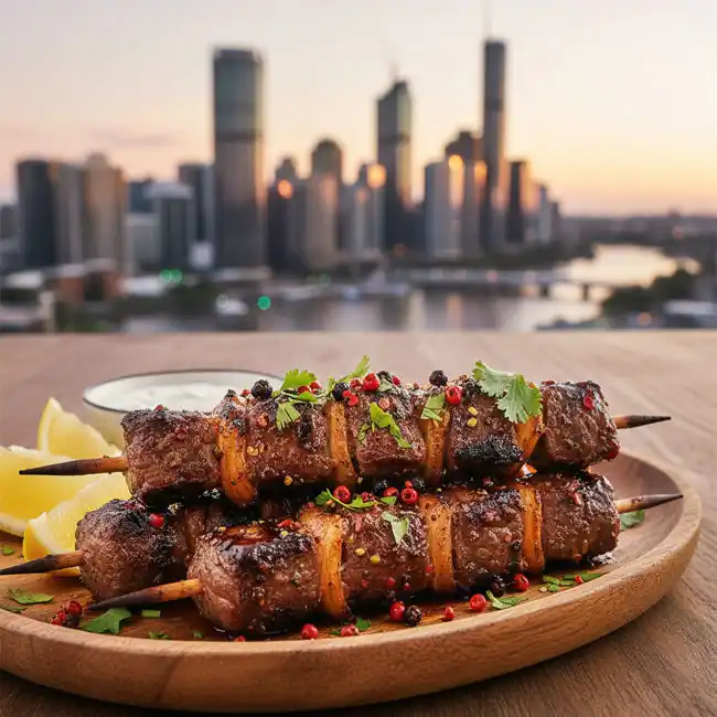 Spicy Outback Beef Skewers with Pepperberry – Tasty main dish recipe from Australia
