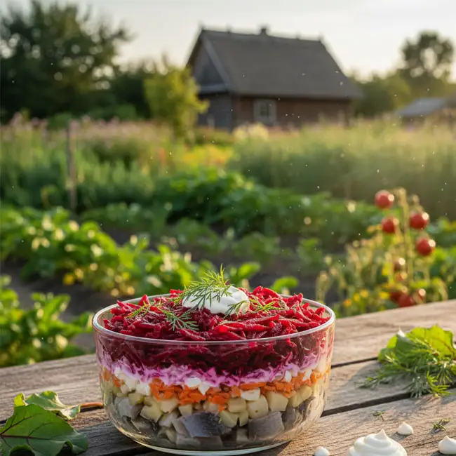 Selyodka pod Shuboy – Famous salad recipe from Belarus