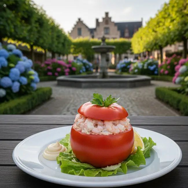 Tomato Stuffed with Shrimp Salad – Famous appetizer recipe from Belgium