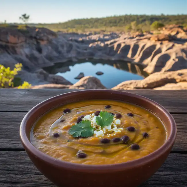 Sopa de Abóbora com Feijão – Vegetarian soup recipe from Brazil