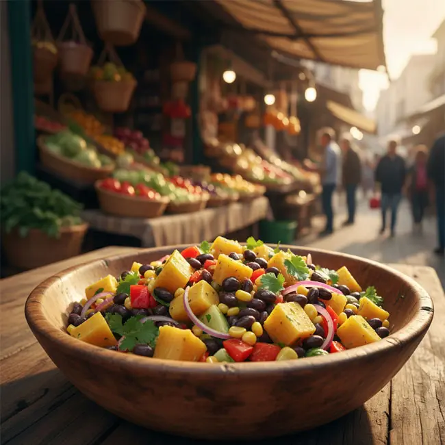 Cassava & Black Bean Salad – Quick salad recipe from Congo