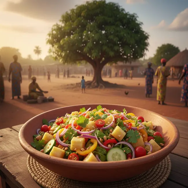 Cassava & Vegetable Salad – Easy salad recipe from Guinea-Bissau