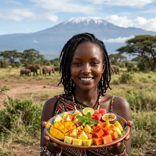 Coastal Kenyan Fruit Medley with Chili-Lime Dust – Winter appetizer recipe from Kenya