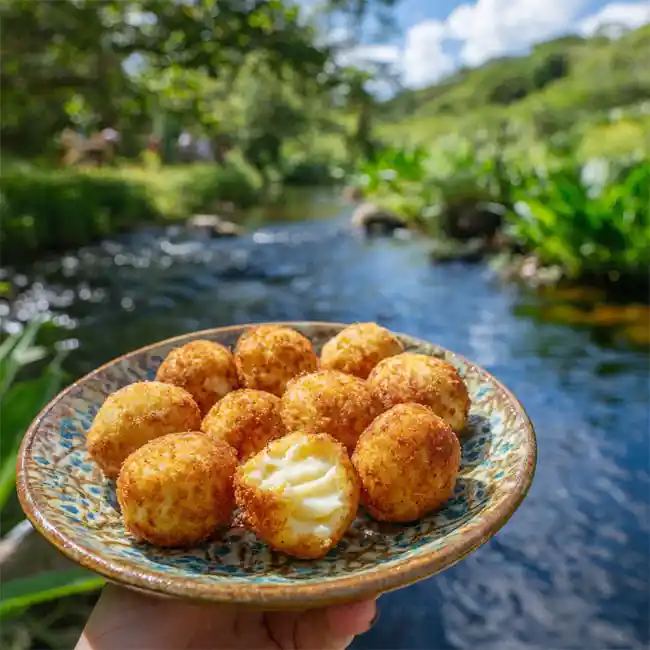 Smoked Cheese-Stuffed Yuca Balls – Specialty snack recipe from Costa Rica