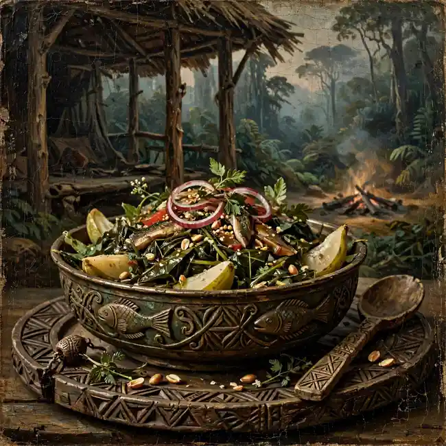 The Aristocratic Orungu Court Garden Greens Salad – aristocratic garden greens salad recipe from Gabon