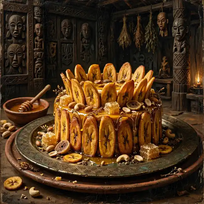The Golden Ogooue Honey and Plantain Crown Cake – grand finales dessert recipe from Gabon
