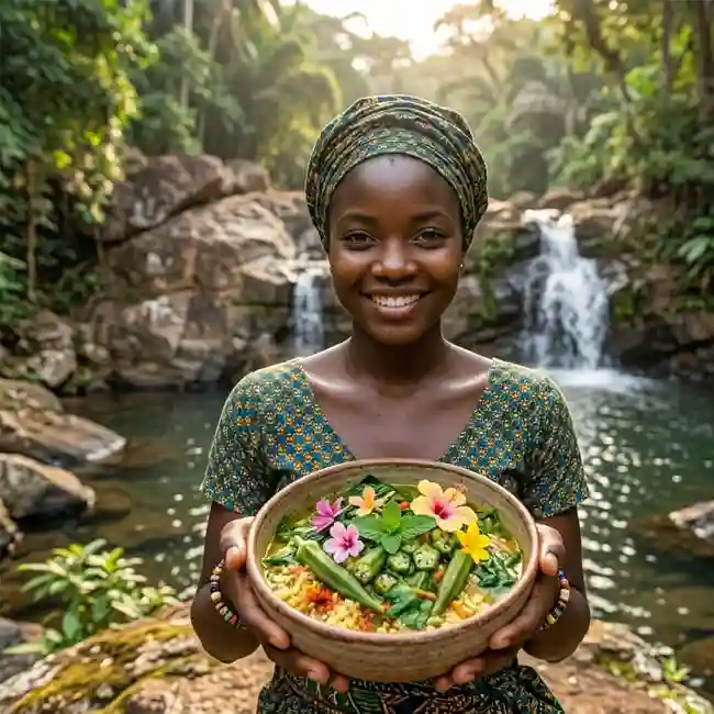 Quick Okra & Spinach Bloom – Weeknight soup recipe from Guinea