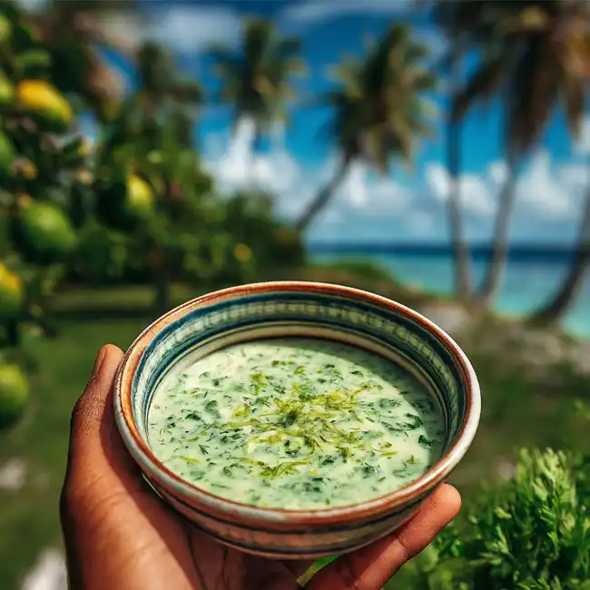 Coconut Lime Herb Sauce – Fast sauce recipe from Kiribati
