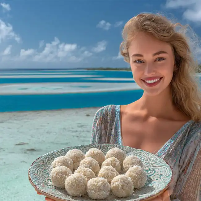 Coconut Pandanus Rice Balls – Fast appetizer recipe from Kiribati