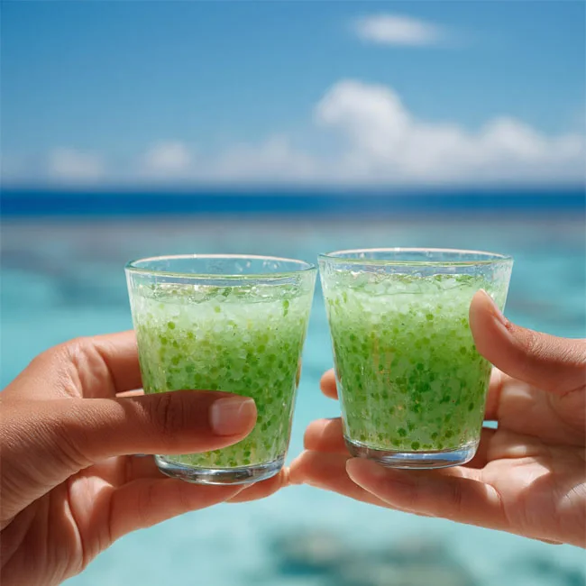 Pandan Sago Pearl Cups – Fast dessert recipe from Kiribati