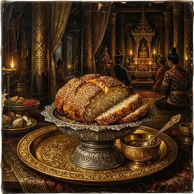 Golden Sesame Coconut Court Bread of Lan Xang – artisan royal bread recipe from Laos