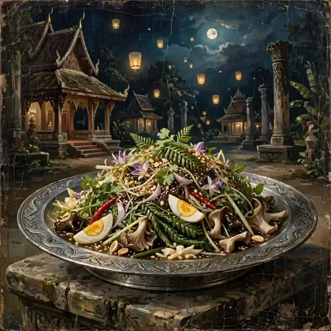 The Sovereign Imperial Phak Salad of Luang Prabang – aristocratic garden greens salad recipe from Laos