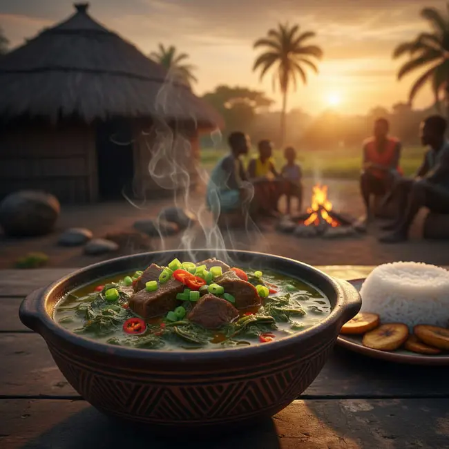 Manioc Leaves Stew – Quick soup recipe from Gabon
