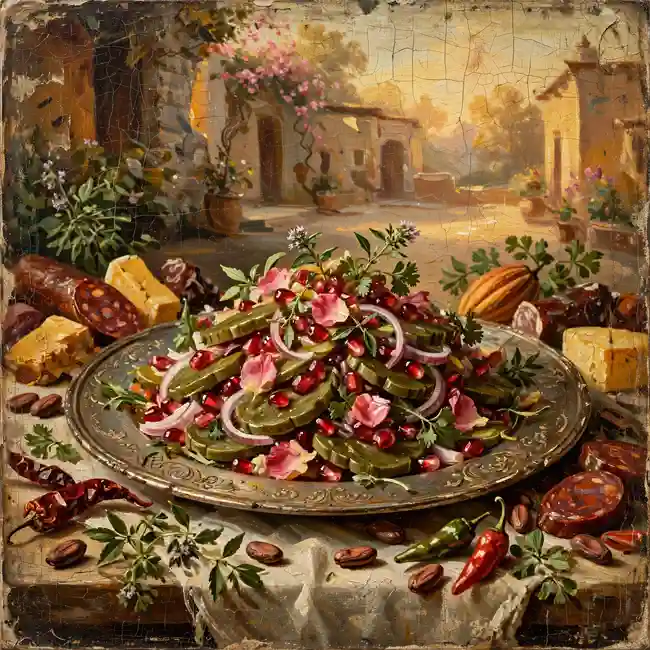 The Silver Hacienda Pomegranate and Nopal Rose Salad – aristocratic garden greens salad recipe from Mexico