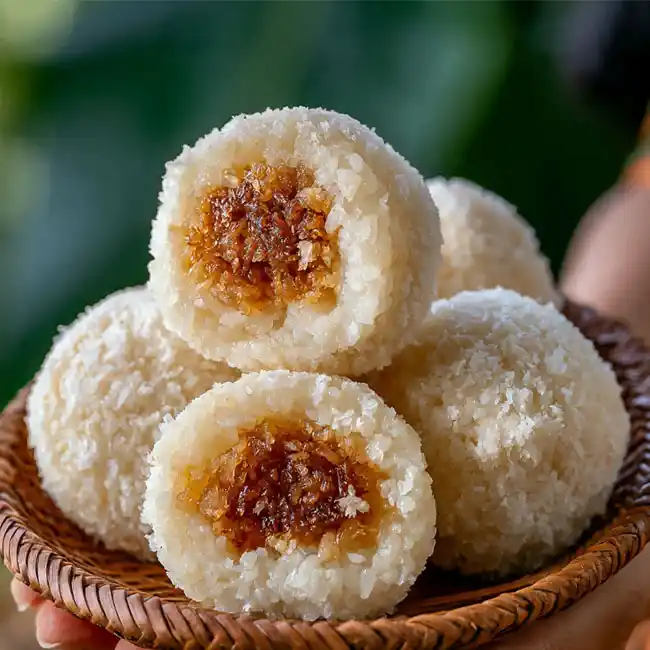 Rice Ball Stuffed with Sweet Coconut Onion – Under $5 appetizer recipe from Micronesia