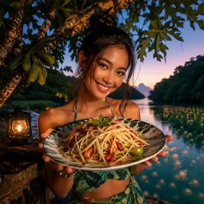 Tropical Green Papaya Salad – Affordable salad recipe from Micronesia