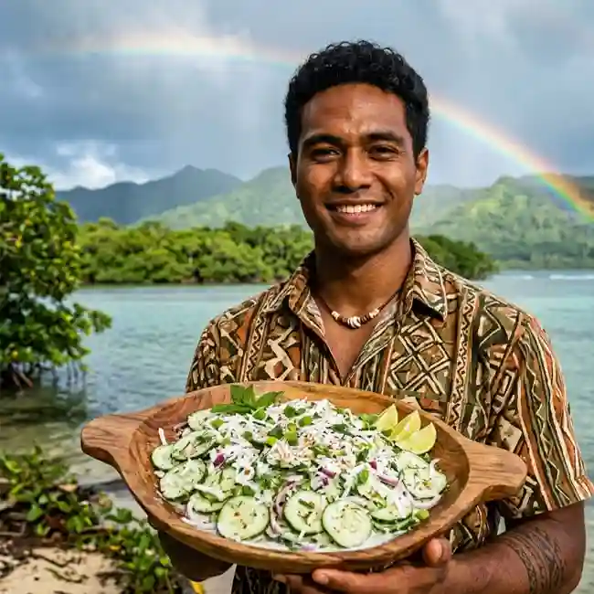 Micronesian Cucumber Coconut Salad – Budget-Friendly salad recipe from Micronesia