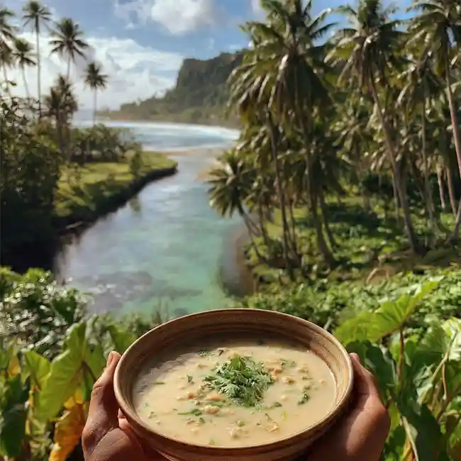 Micronesian Taro and Coconut Broth – Under $5 soup recipe from Micronesia
