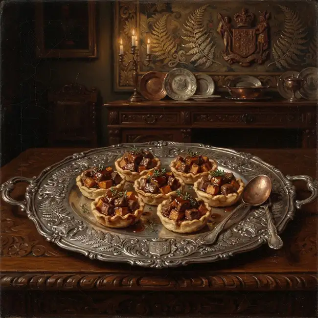 19th-Century Colonial Estate Glazed Lamb & Kumara Tartlets – royal court side-bites snack recipe from New Zealand