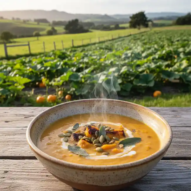 Golden Roasted Kumara & Pumpkin Soup – Specialty soup recipe from New Zealand