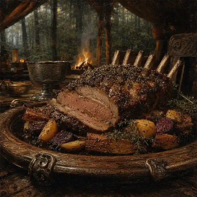 Heritage Roasted Lamb with Honey-Horopito Glaze & Roasted Roots – imperial main dish recipe from New Zealand