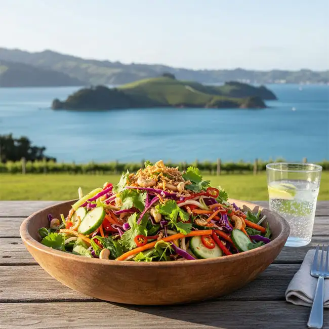 Spicy Kiwi Crunch Vegetable Salad – Flavorful salad recipe from New Zealand
