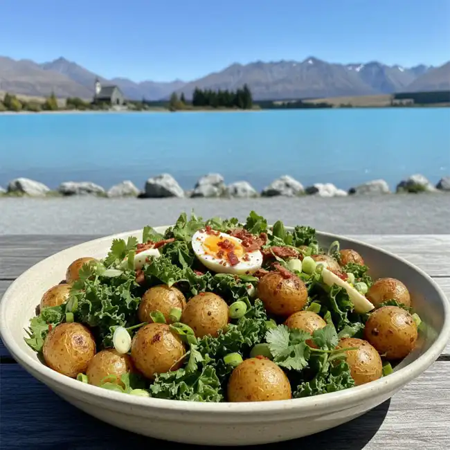Spicy Kiwi Potato & Greens Salad – Specialty salad recipe from New Zealand