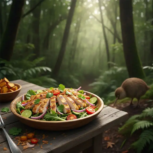 Spicy New Zealand-Style Warm Chicken Salad – Tasty salad recipe from New Zealand