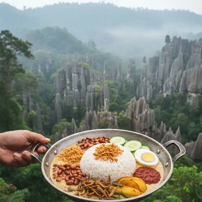 One-Pan Malaysian Coconut Rice with Savory Toppings – Holiday main dish recipe from Malaysia