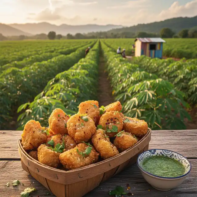 Golden Cassava Crunch Bites with Cilantro & Pepper – Family snack recipe from Panama