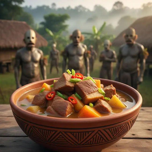 Pork & Root Vegetable Bowl – Specialty main dish recipe from Papua New Guinea