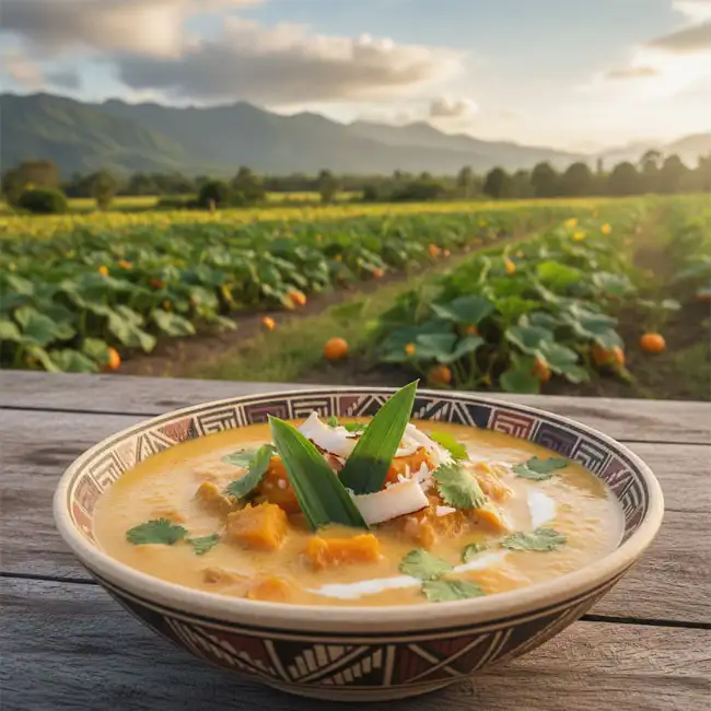 Savory Pumpkin & Coconut Broth – Specialty soup recipe from Papua New Guinea