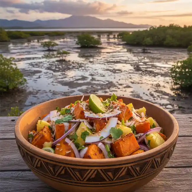 Sweet Potato & Coconut Salad – Flavorful salad recipe from Papua New Guinea