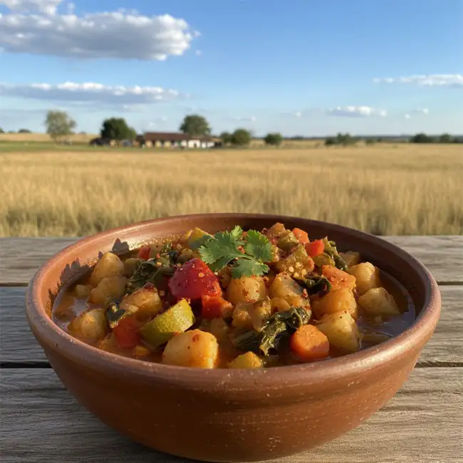 Plant-Based Cassava and Vegetable Stew – Vegetarian main dish recipe from Paraguay