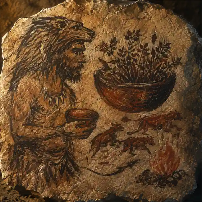 The Stadel Cave 40,000-Year Wild Mountain Mint Elixir of the Lion Man – glacial herbal elixirs primitive drinks recipe from Periglacial Central Europe