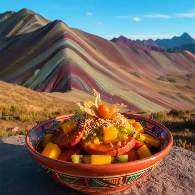 Baked Sweet Potato & Fruit Peruvian Dessert – Lifestyle dessert recipe from Peru