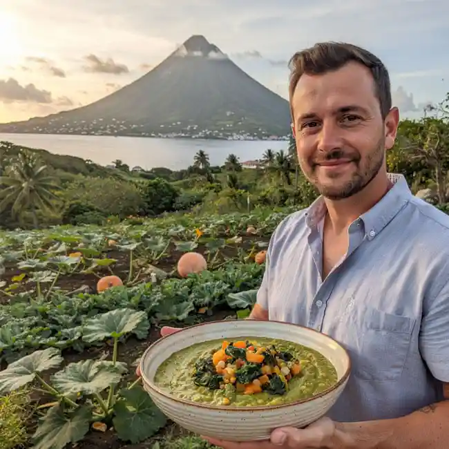 Island-Style Keto Pumpkin & Spinach Pottage – Sugar-Free soup recipe from Saint Kitts and Nevis