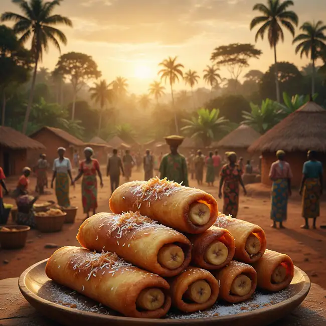 Sweet Coconut & Banana Rolls – Beginner-friendly snack recipe from Congo