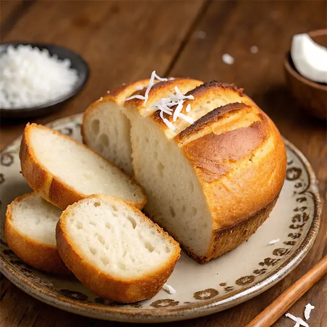 Sweet Coconut Bread – Real bread recipe from Laos