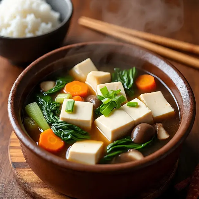 Thai Clear Soup with Tofu Vegetables – Real soup recipe from Thai