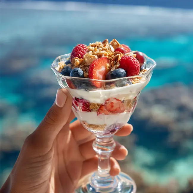 Creamy Greek Yogurt Berry Parfait – Fitness snack recipe from Tonga