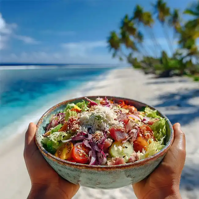 Fresh Tuna and Coconut Garden Salad – Sugar-Free salad recipe from Tuvalu