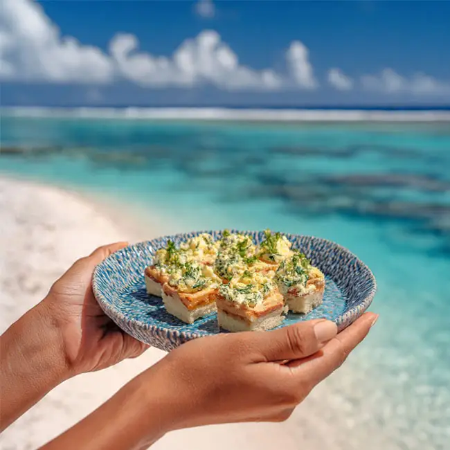 Savory Island Egg and Spinach Squares – Sugar-Free snack recipe from Tuvalu