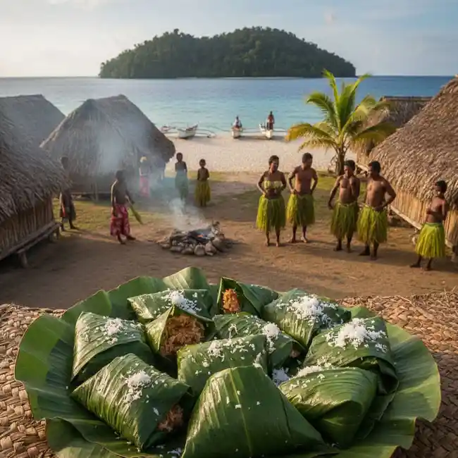 Taro Leaf Coconut Wrap – Specialty main dish recipe from Vanuatu