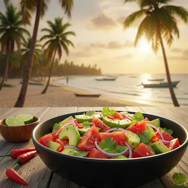 Zesty Tomato-Avocado Salad – Quick salad recipe from Gambia